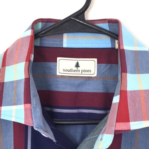Southern Pines plaid shirt men’s short sleeves LARGE - Picture 2 of 8